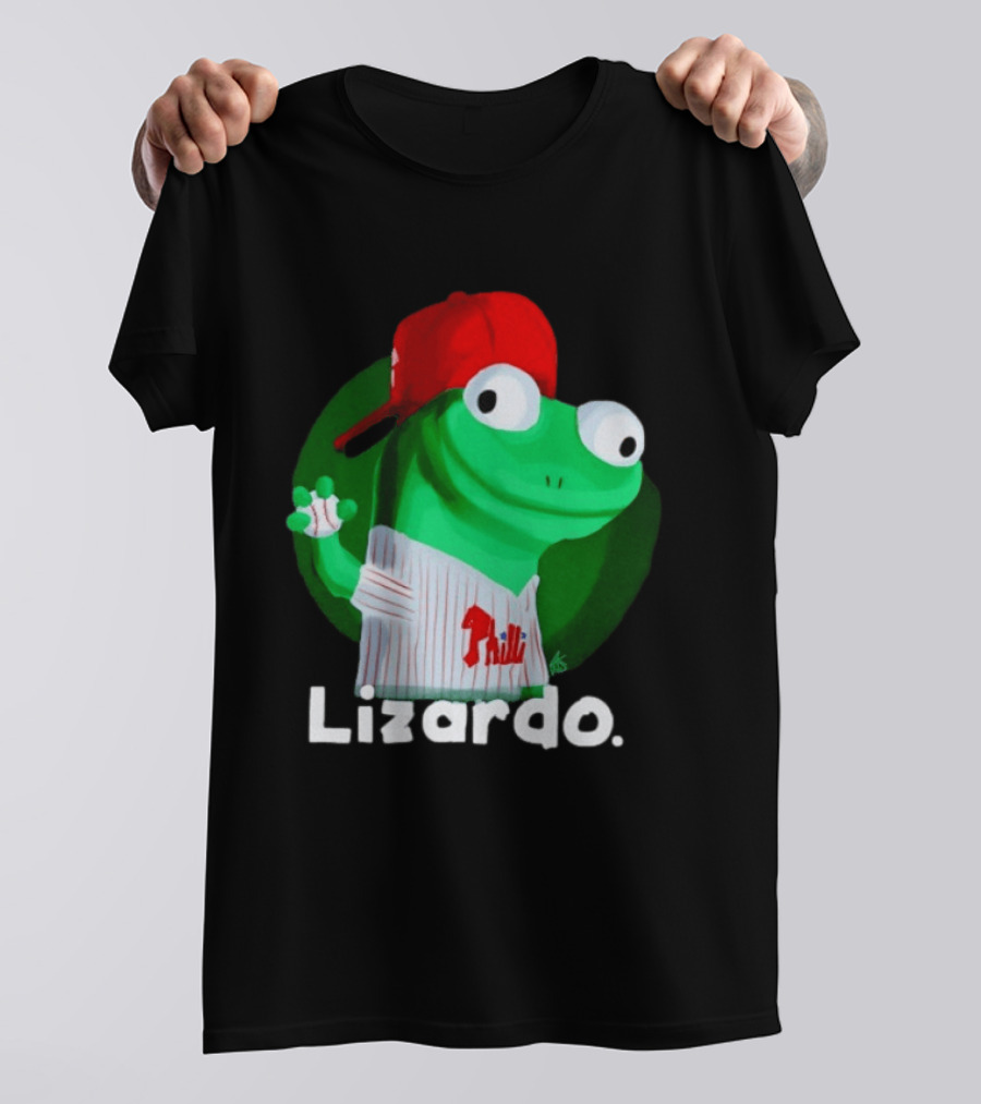 Lizardo Philadelphia Phillies Baseball Philli Red Cap Cartoon T-Shirt