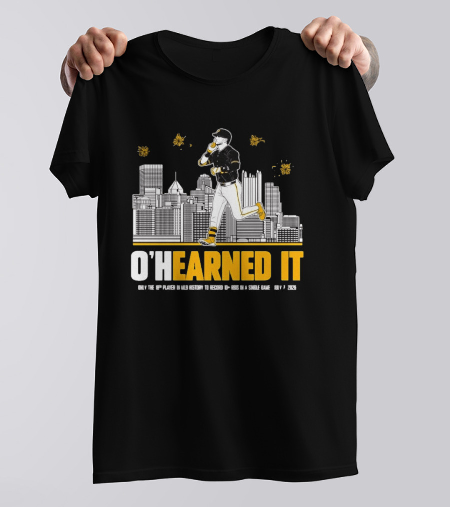 Ryan Ohearn Pittsburgh Pirates 10 RBI Game Ohearned It July 7 2026 MLB Skyline T-Shirt