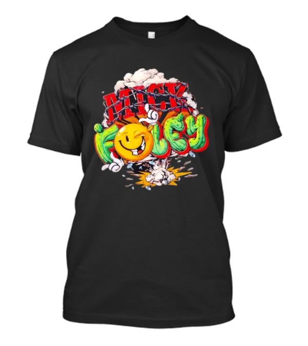 Mick Foley Cactus Smiley Face Barbed Wire Explosive Burst T-Shirt