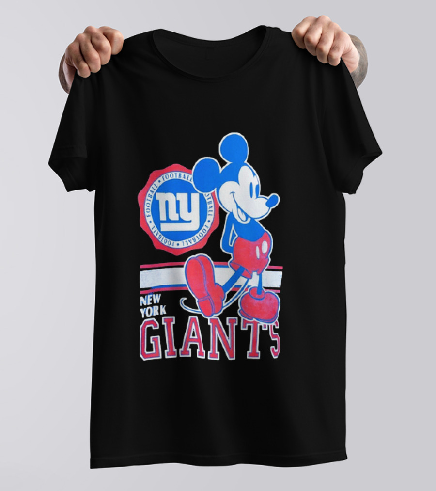 Mickey Mouse New York Giants Football NY Sports Fan T-Shirt