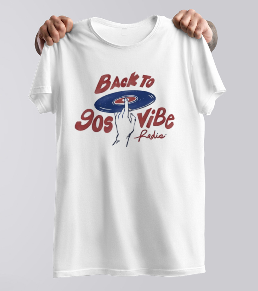 Back To 90s Vibe Radio Spinning Vinyl Hand T-Shirt