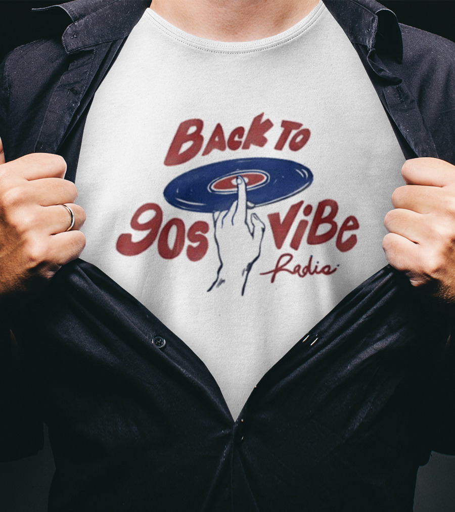 Back To 90s Vibe Radio Spinning Vinyl Hand T-Shirt