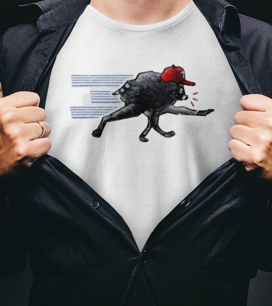 Toronto Blue Jays Baseball Raccoon Wearing Red Cap MLB T-Shirt