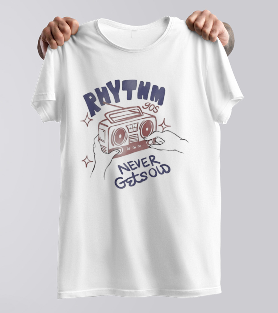 Rhythm 90s Boombox Never Gets Old Retro Music Vibes T-Shirt
