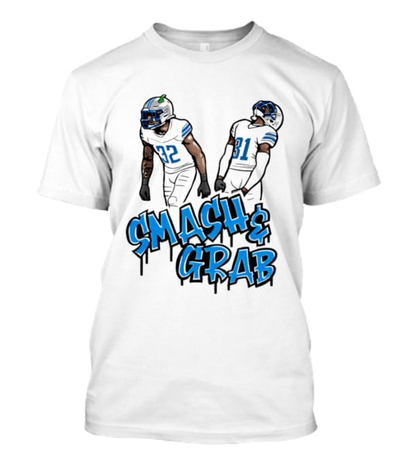 Detroit Lions Smash And Grab Football Players 32 And 31 Sports Fan Gear T-Shirt