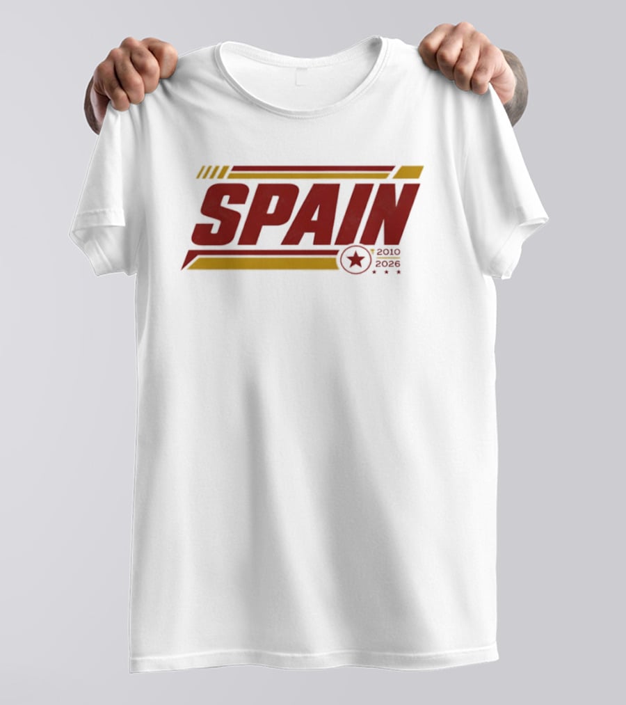 Spain 2010 2026 Sports Football Star T-Shirt