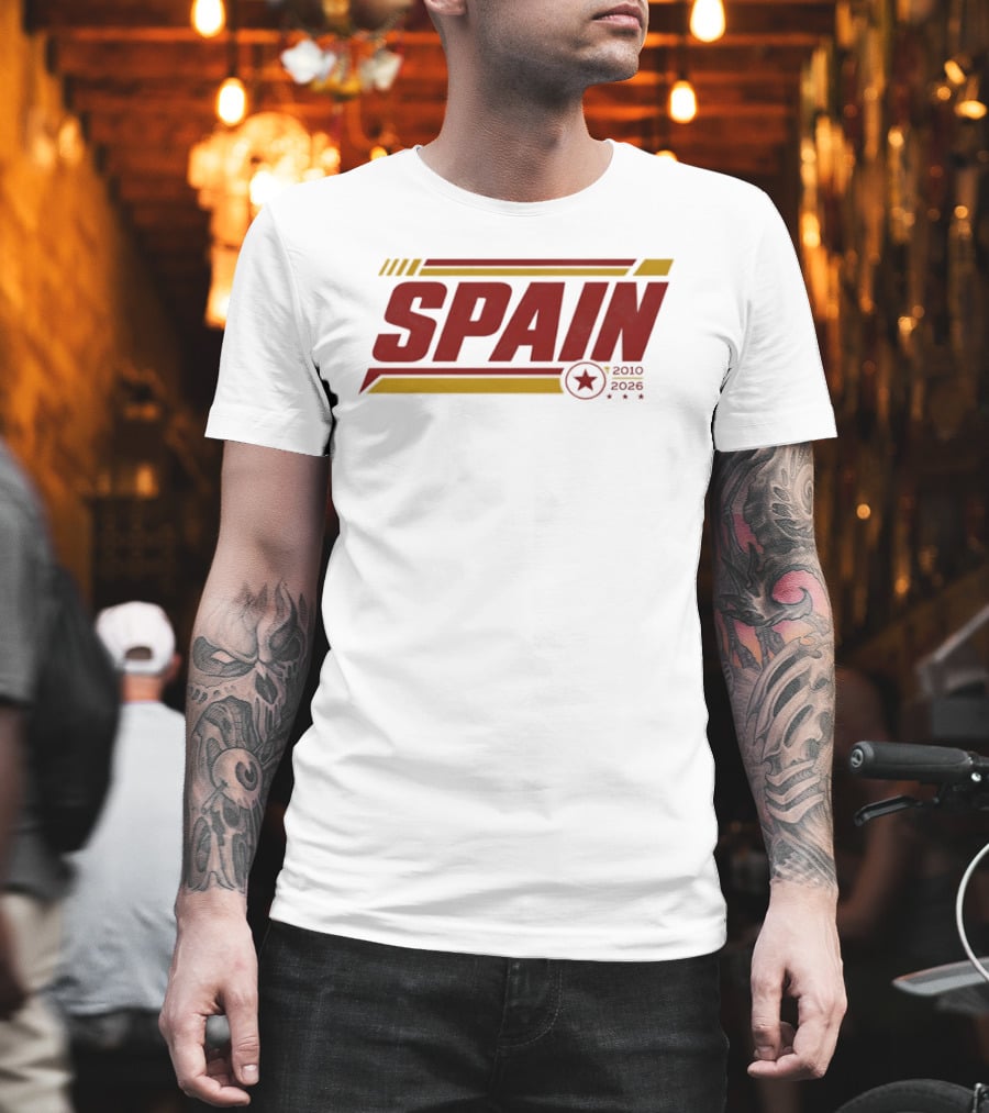 Spain 2010 2026 Sports Football Star T-Shirt
