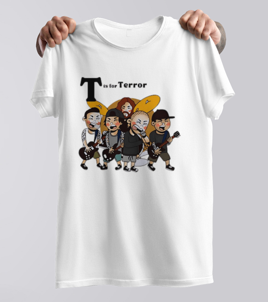 T Is For Terror Cartoon Punk Rock Band Music T-Shirt