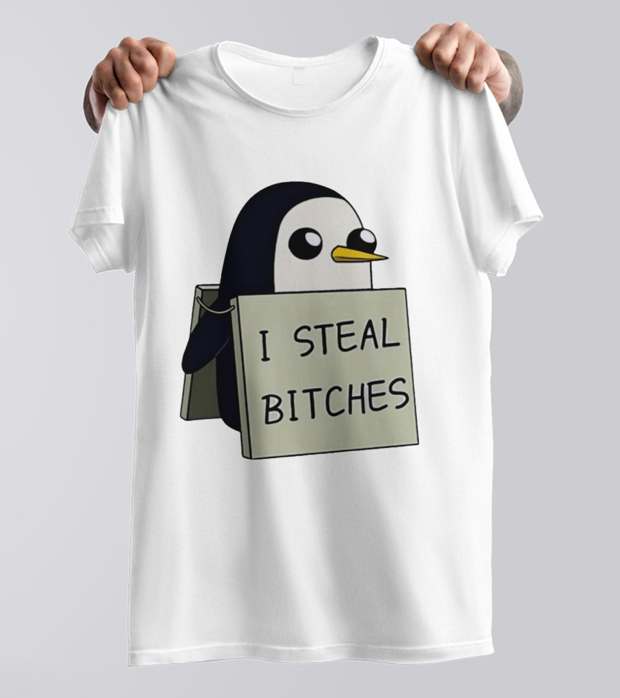 Gunter The Penguin I Steal Bitches Adventure Time Iconic Character Humor T-Shirt