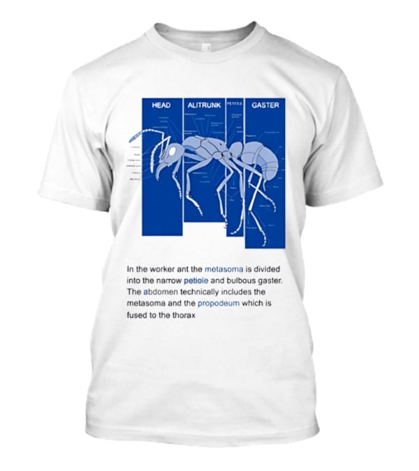 Worker Ant Diagram Head Alitrunk Gaster Metasoma Petiole Biology T-Shirt