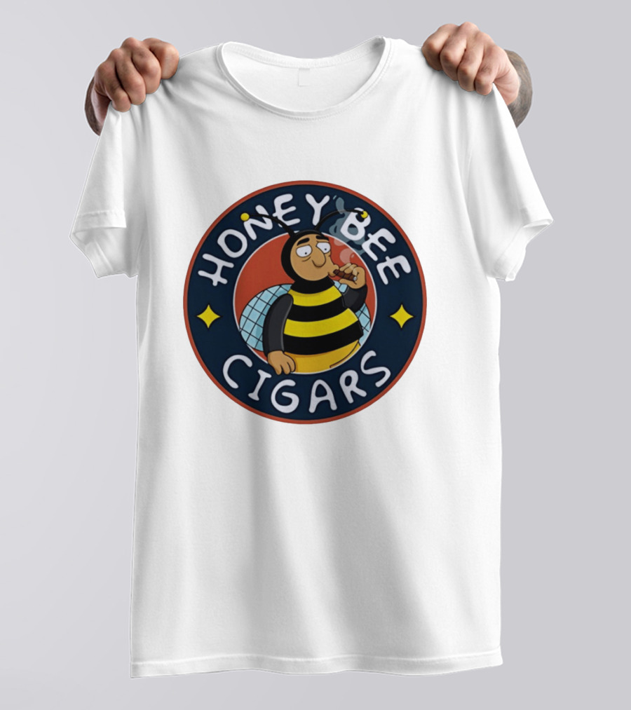 Honey Bee Cigars Smoking Cartoon Bee T-Shirt