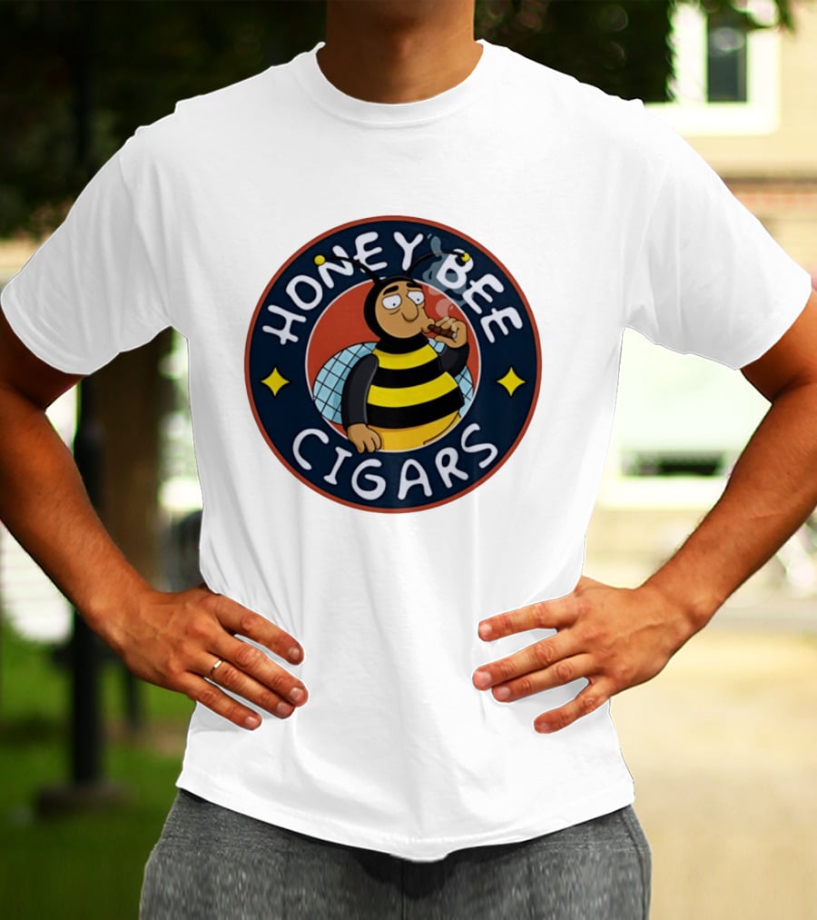 Honey Bee Cigars Smoking Cartoon Bee T-Shirt