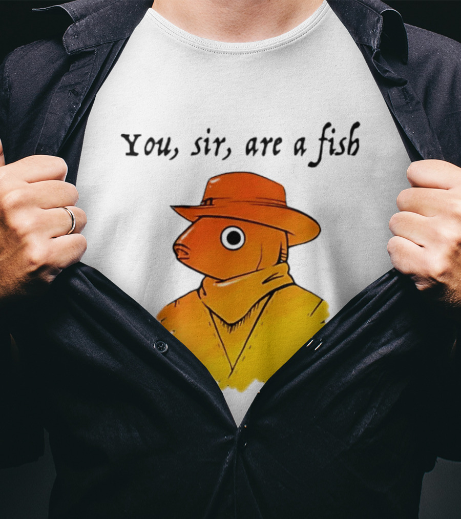 You Sir Are A Fish Cowboy Western Hat And Scarf T-Shirt