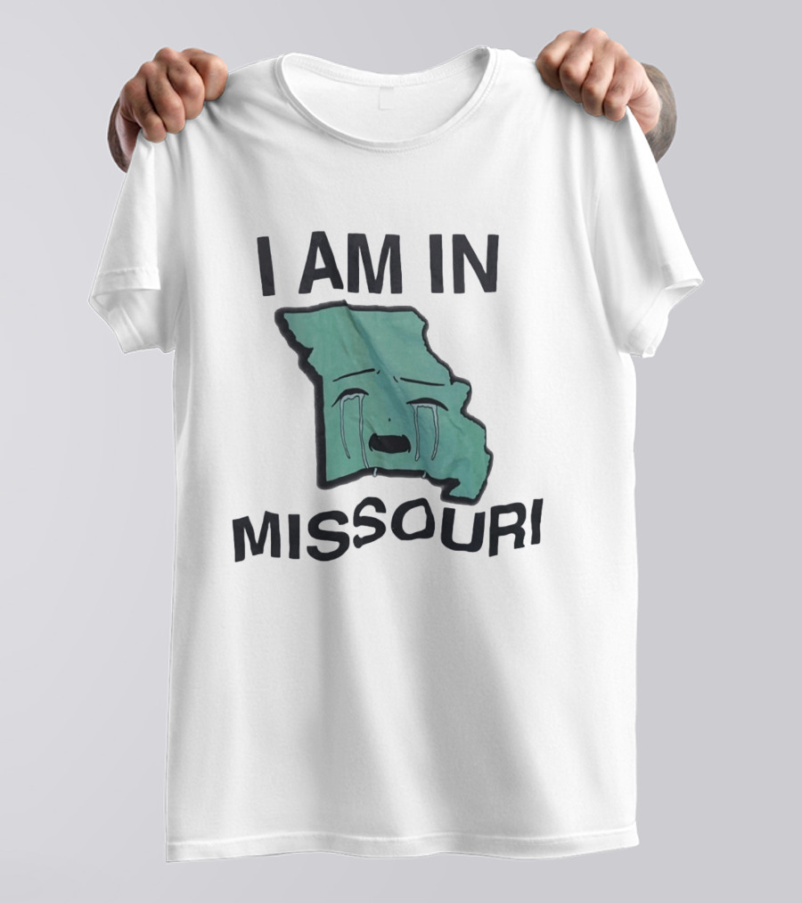I Am In Missouri Crying Map Misery Pun T-Shirt