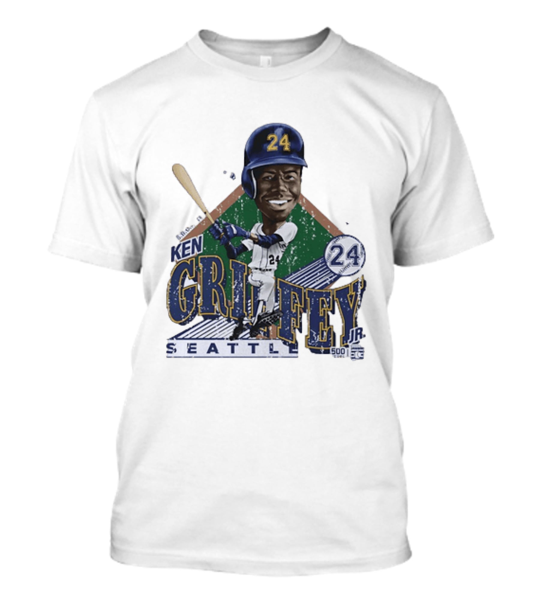Ken Griffey Jr 24 Seattle Mariners 500 HR Club Distressed T-Shirt