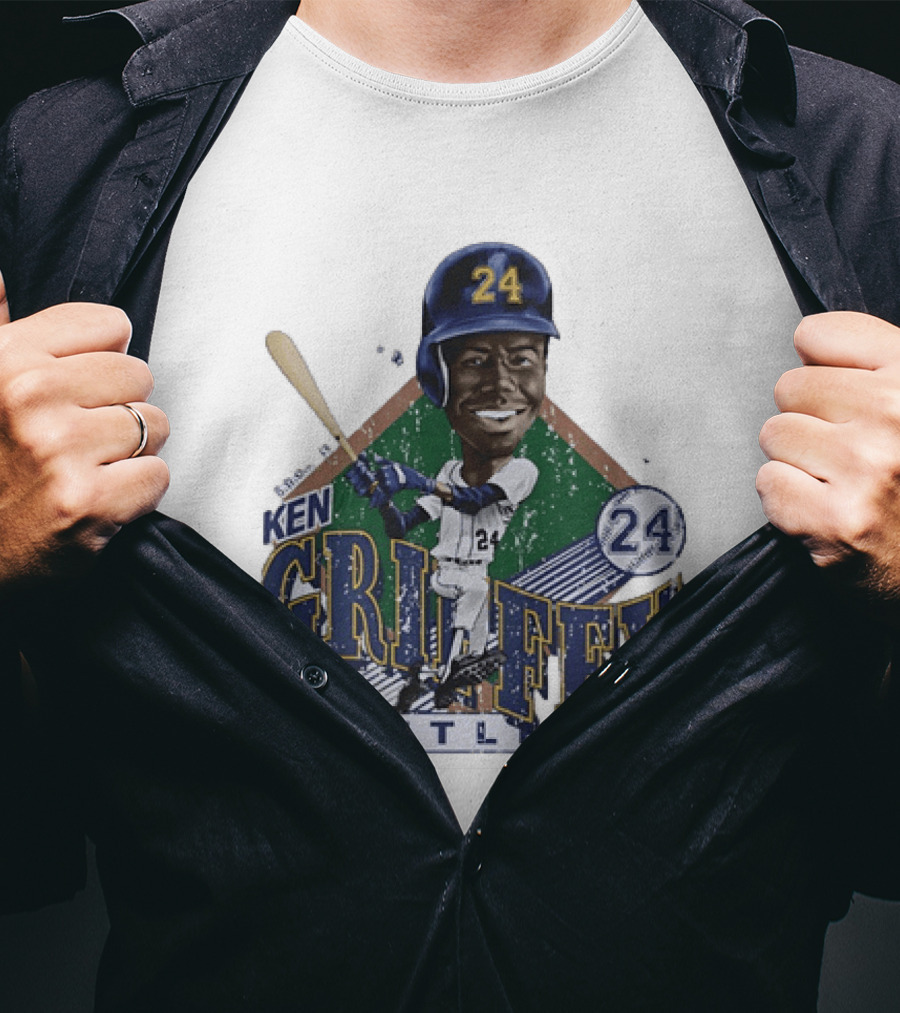 Ken Griffey Jr 24 Seattle Mariners 500 HR Club Distressed T-Shirt