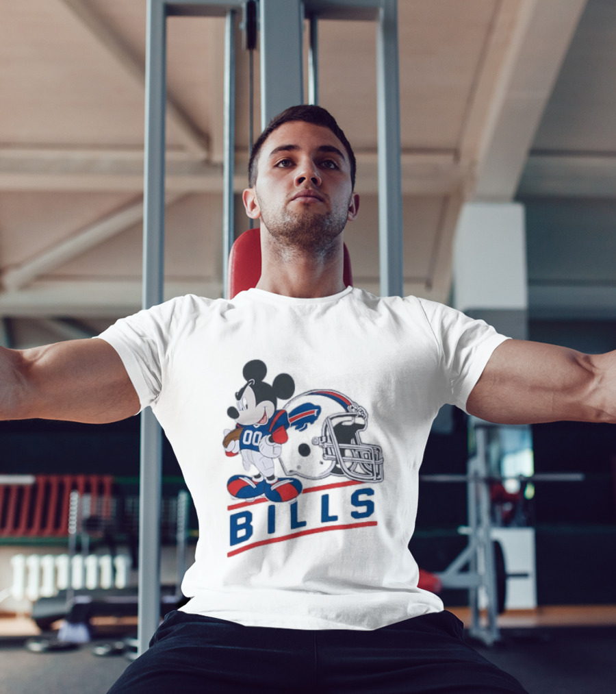 Mickey Mouse Buffalo Bills 00 Jersey Football Helmet T-Shirt
