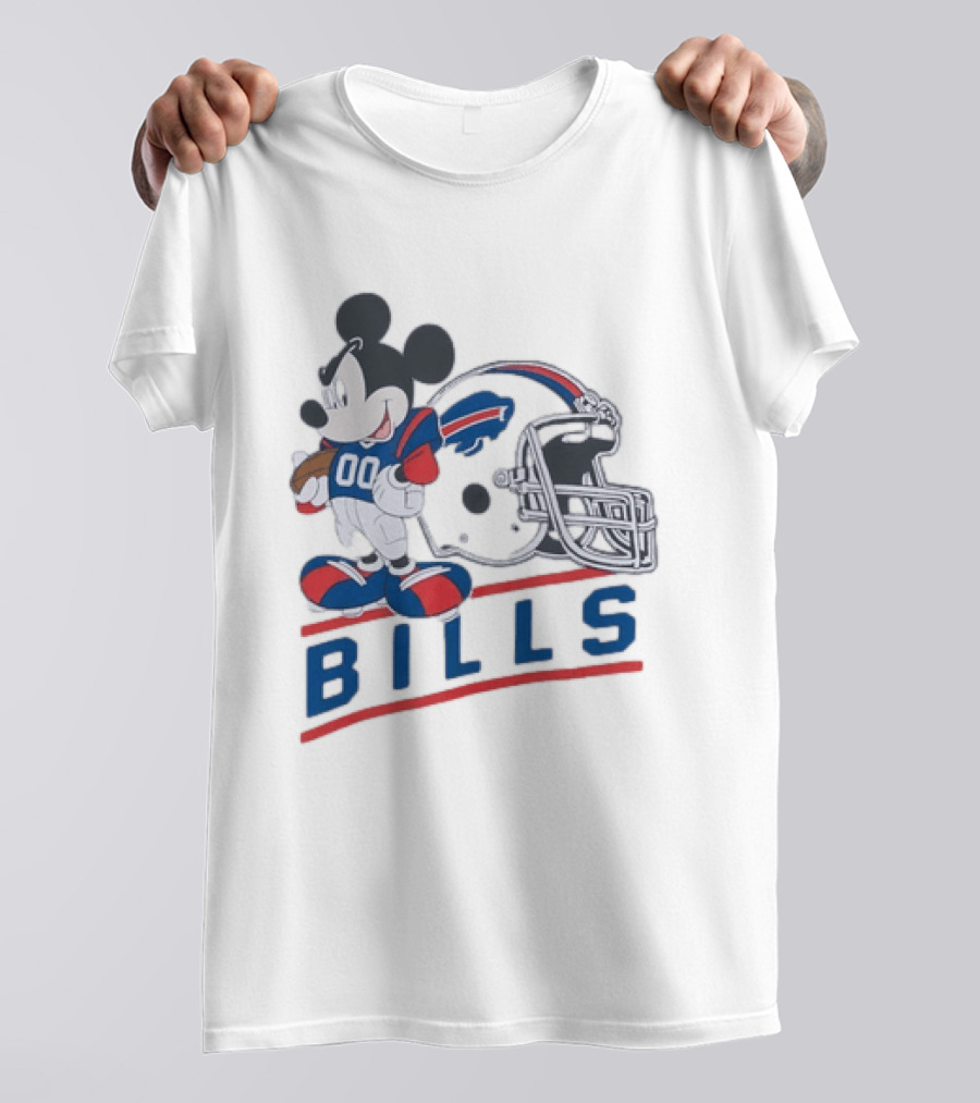 Mickey Mouse Buffalo Bills 00 Jersey Football Helmet T-Shirt