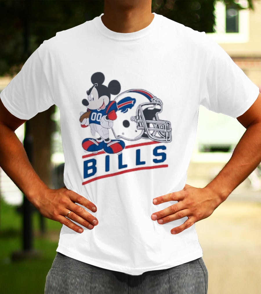 Mickey Mouse Buffalo Bills 00 Jersey Football Helmet T-Shirt