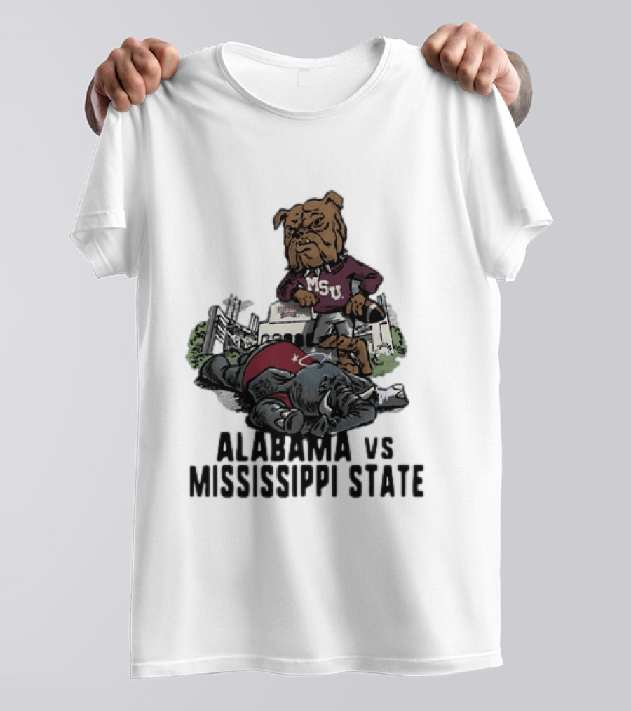 Alabama Vs Mississippi State Bulldogs Football Rivalry Game Day T-Shirt