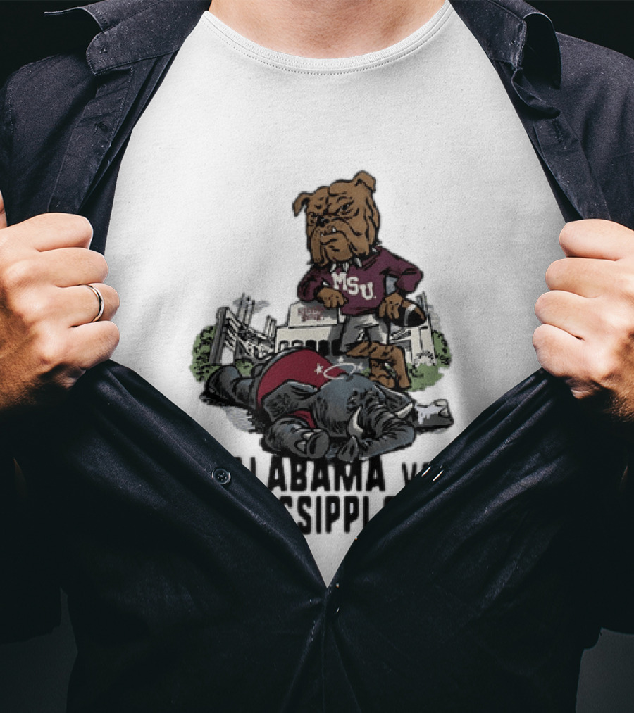 Alabama Vs Mississippi State Bulldogs Football Rivalry Game Day T-Shirt
