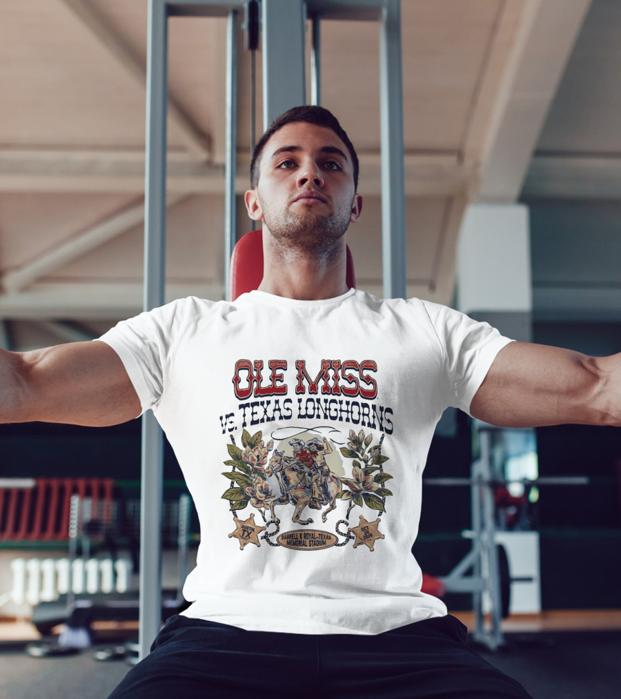 Ole Miss Vs Texas Longhorns Darrell K Royal Texas Memorial Stadium Austin TX October 2026 T-Shirt