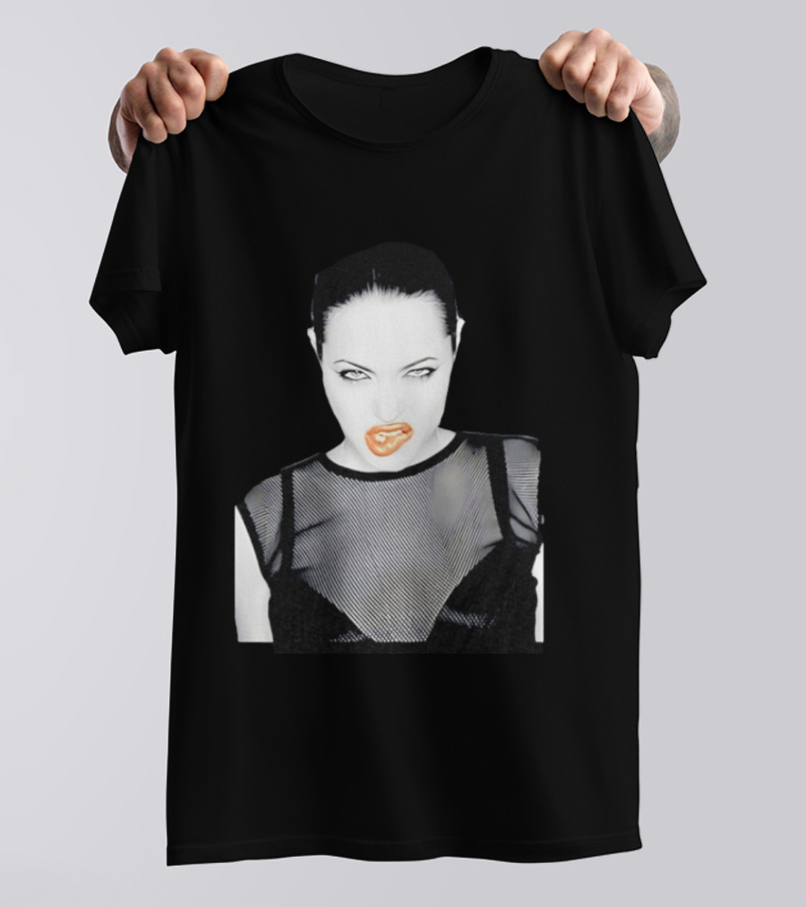 Angelina Jolie Black And White Pop Culture Fashion T-Shirt