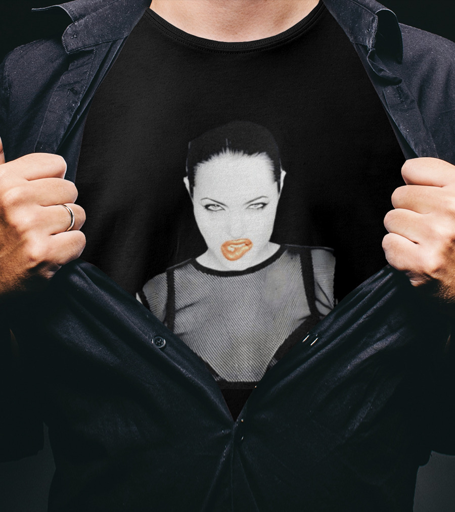 Angelina Jolie Black And White Pop Culture Fashion T-Shirt