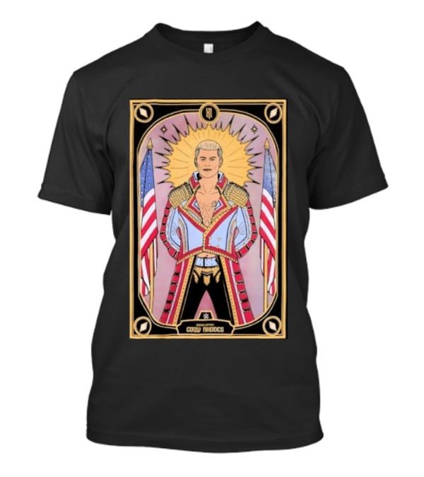Cody Rhodes WWE Tarot Card With American Flags And Sunburst T-Shirt