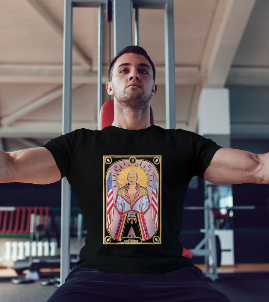 Cody Rhodes WWE Tarot Card With American Flags And Sunburst T-Shirt