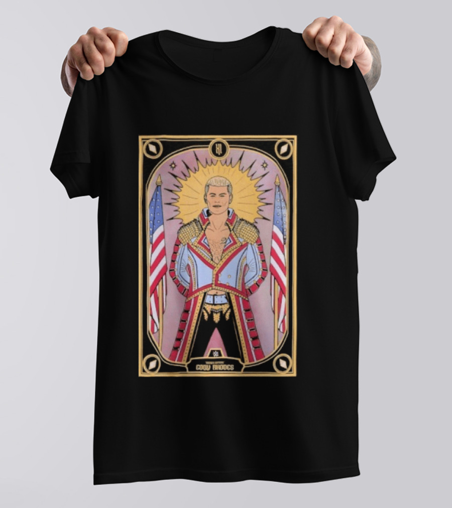Cody Rhodes WWE Tarot Card With American Flags And Sunburst T-Shirt