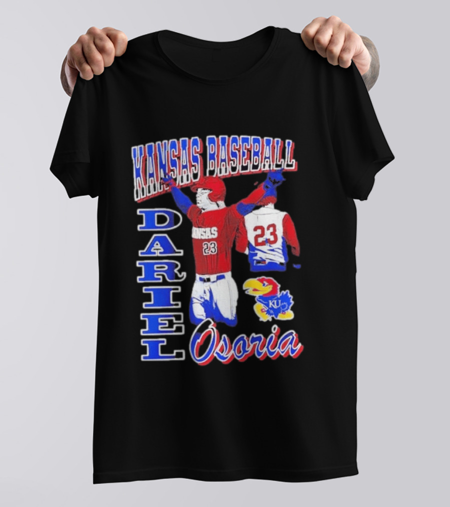 Kansas Baseball Dariel Osoria 23 KU Jayhawks T-Shirt