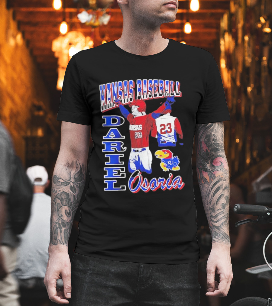 Kansas Baseball Dariel Osoria 23 KU Jayhawks T-Shirt