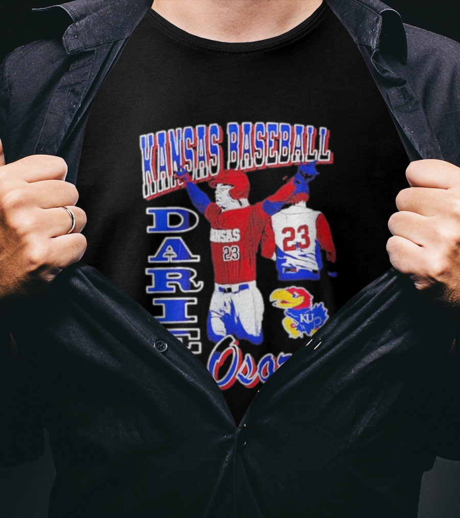 Kansas Baseball Dariel Osoria 23 KU Jayhawks T-Shirt