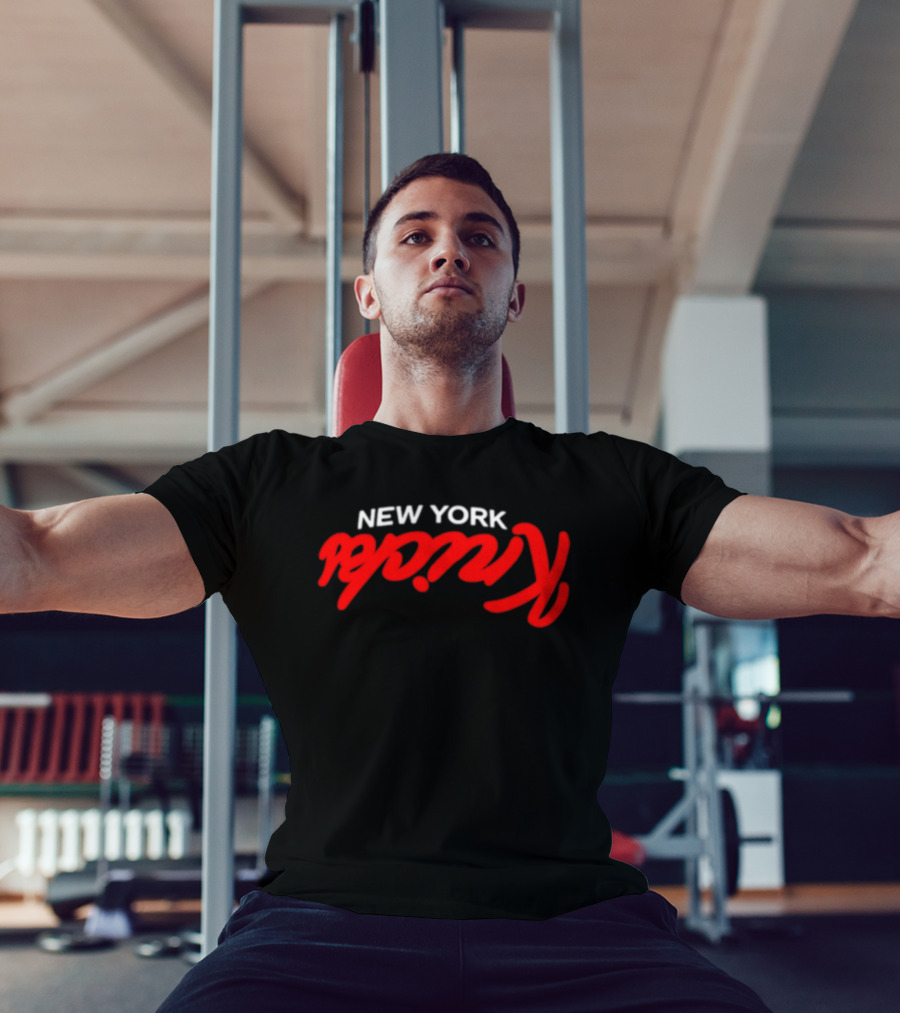 New York Knicks NBA Basketball Retro Red Script T-Shirt