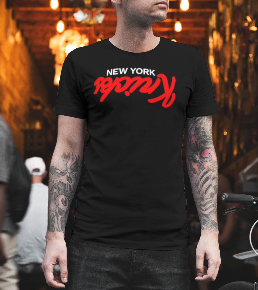 New York Knicks NBA Basketball Retro Red Script T-Shirt