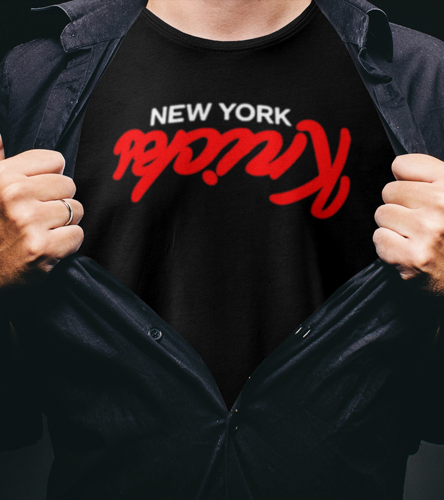 New York Knicks NBA Basketball Retro Red Script T-Shirt
