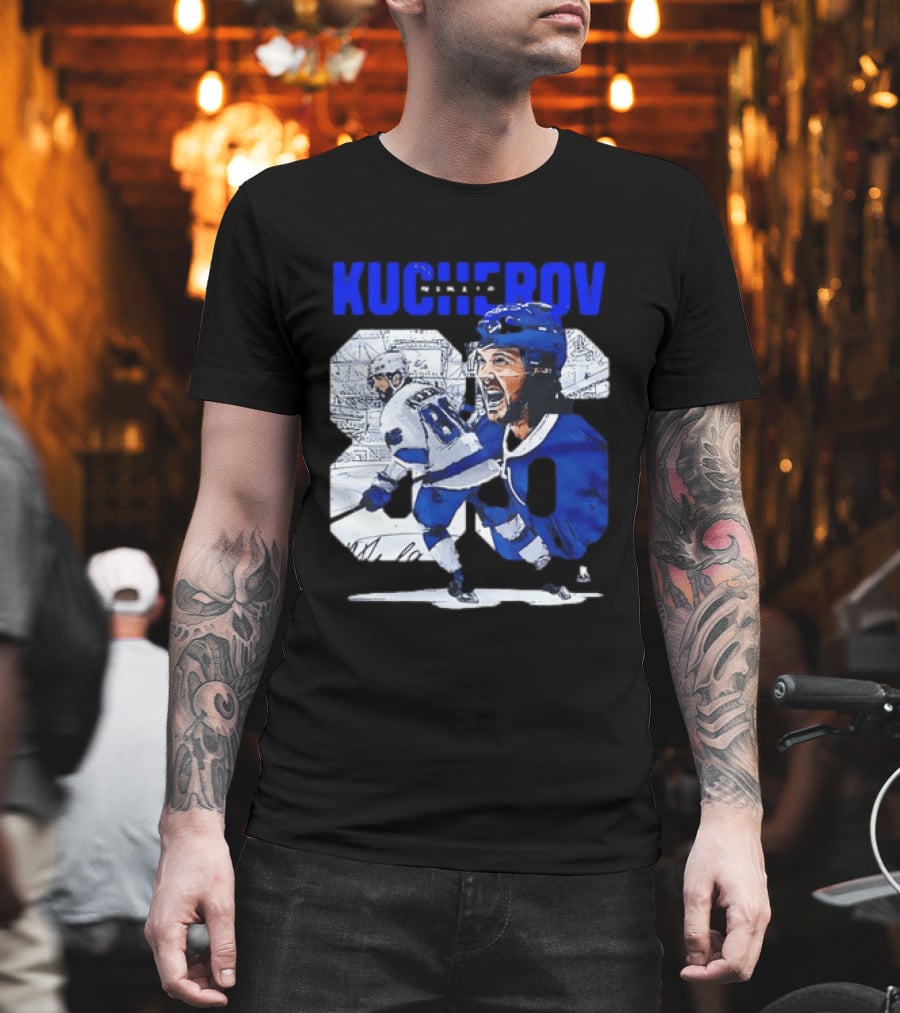 Kucherov 86 Skating And Celebrating Tampa Bay Lightning T-Shirt