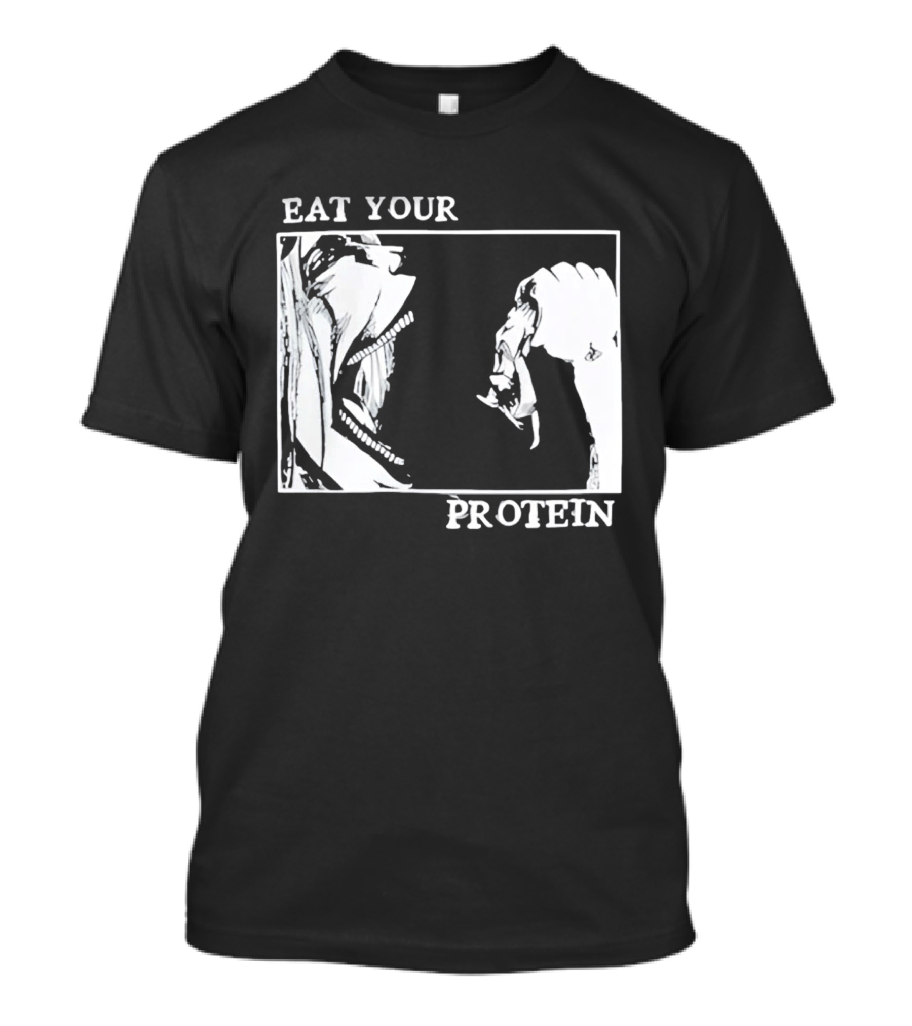 Eat Your Protein Beast Devouring Prey Fierce Motivation T-Shirt