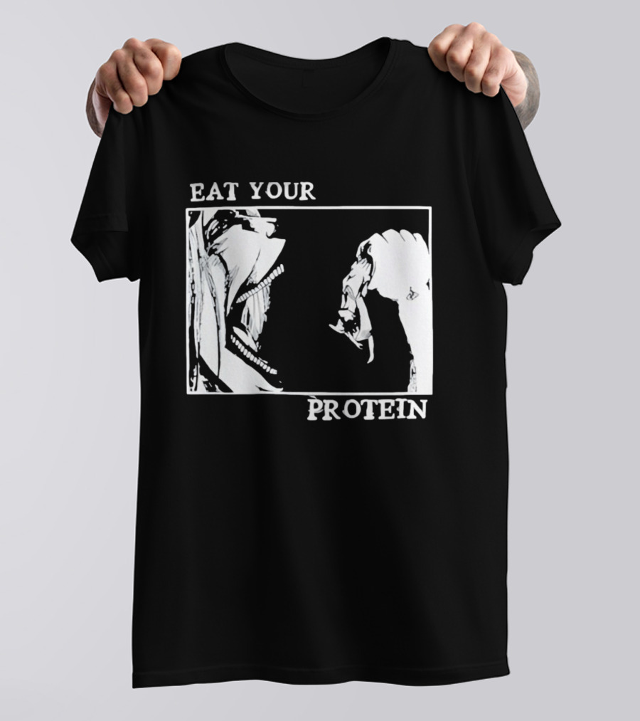 Eat Your Protein Beast Devouring Prey Fierce Motivation T-Shirt