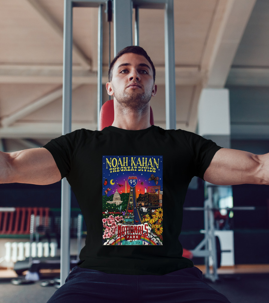 Noah Kahan The Great Divide Nationals Park July 22 2026 Washington D C Interstate 95 Capitol Flowers Butterflies T-Shirt