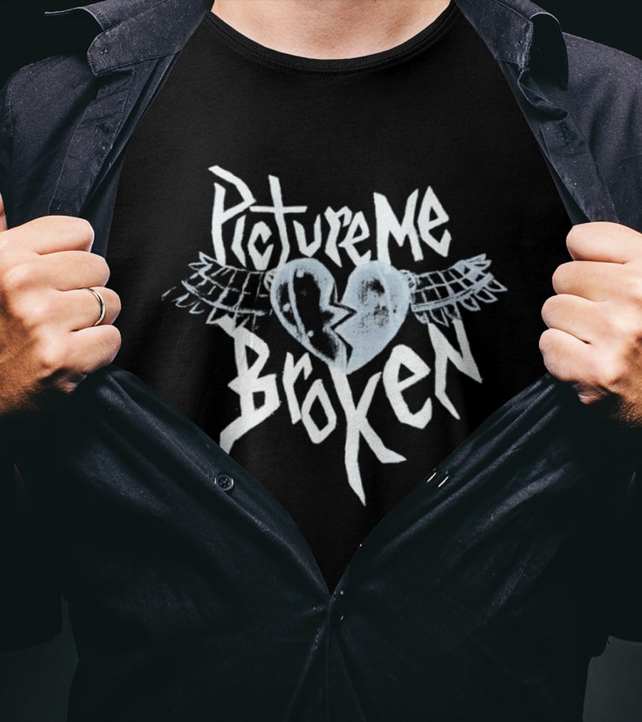 Picture Me Broken Heart Wings Alternative Rock T-Shirt