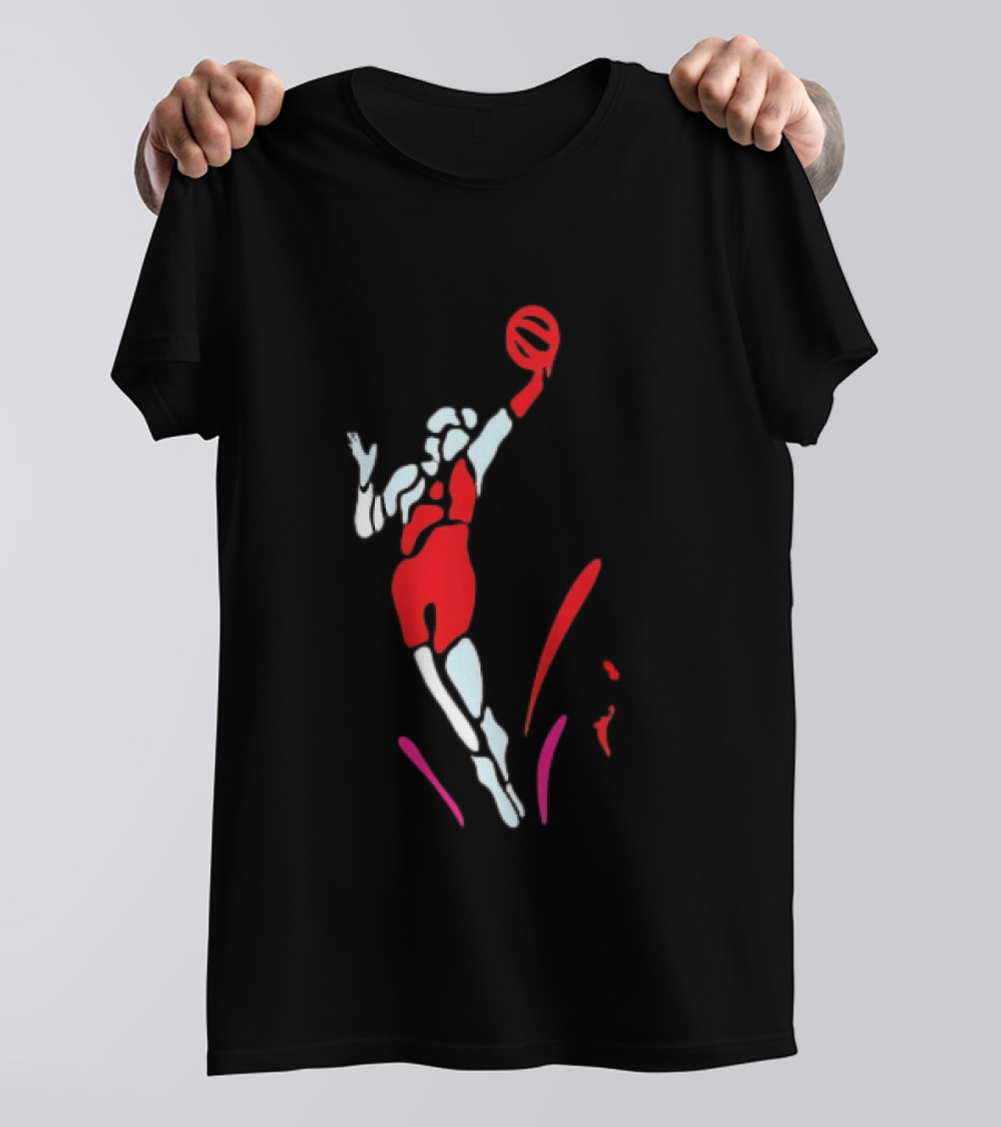 Portland Fire Basketball Player Athlete Jumping Action Pose T-Shirt