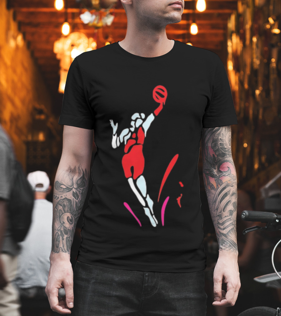 Portland Fire Basketball Player Athlete Jumping Action Pose T-Shirt