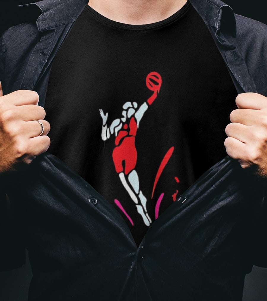Portland Fire Basketball Player Athlete Jumping Action Pose T-Shirt