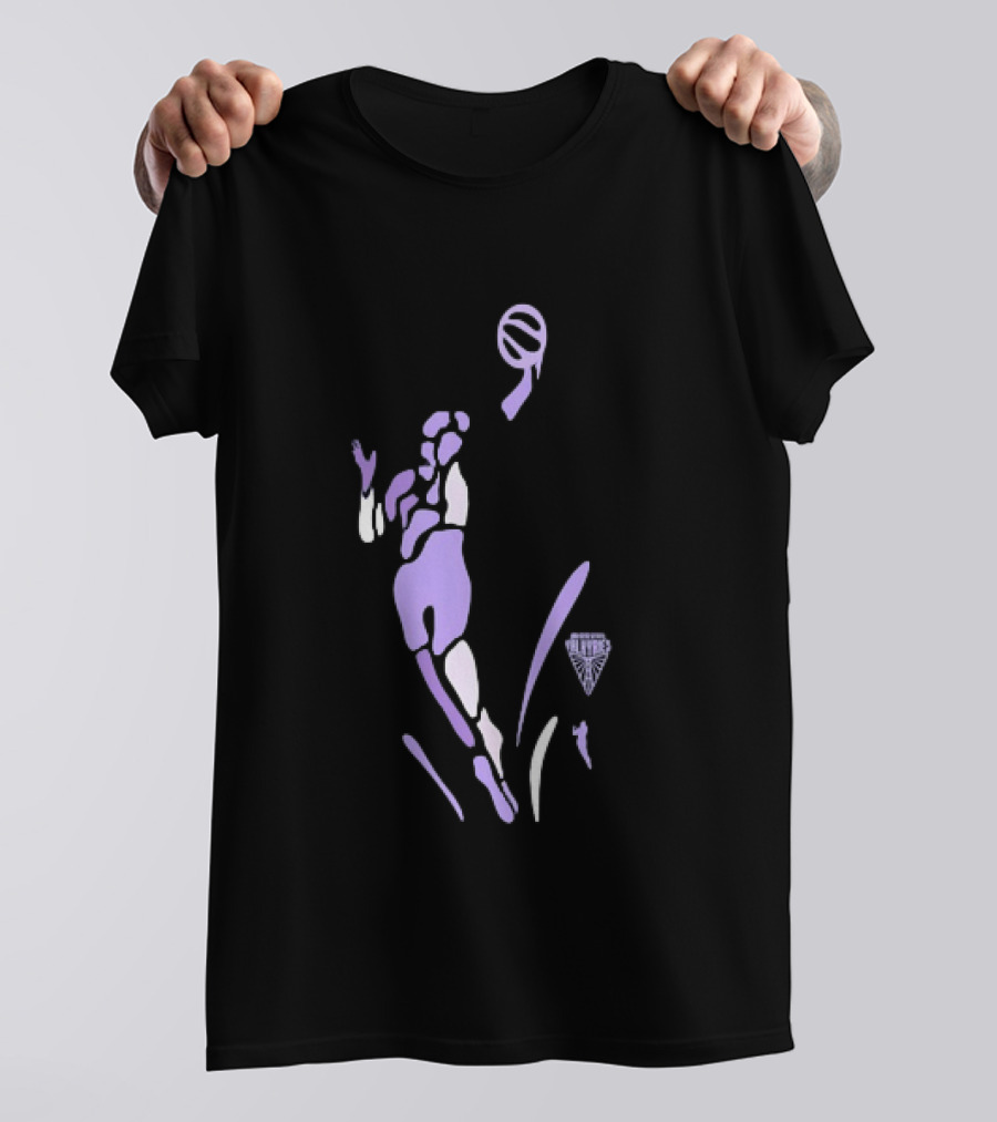 Golden State Valkyries Basketball Player Silhouette Purple Pose T-Shirt