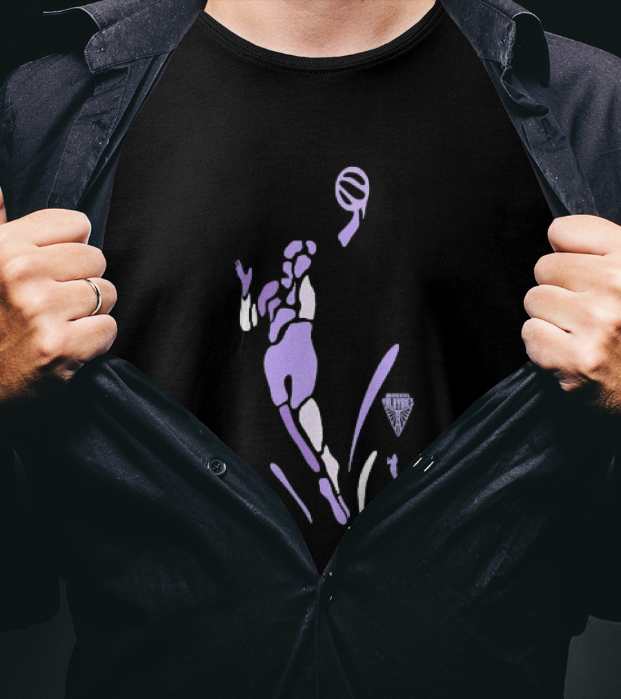 Golden State Valkyries Basketball Player Silhouette Purple Pose T-Shirt