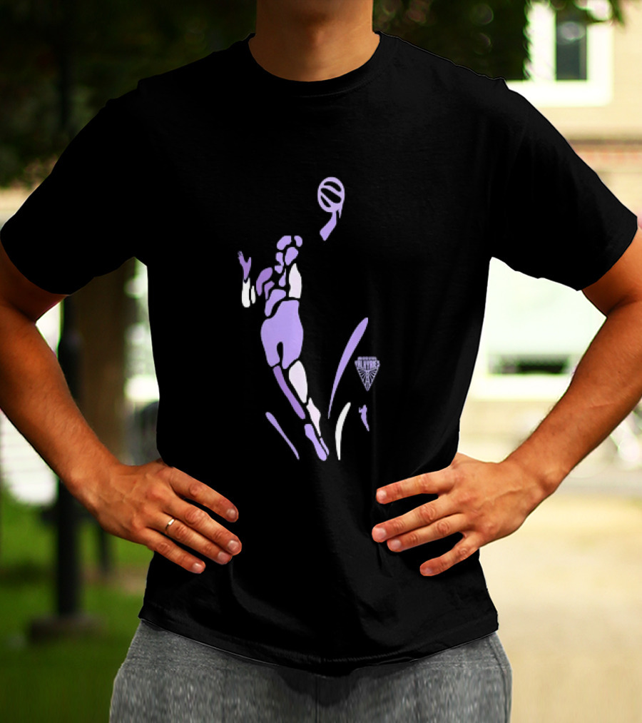 Golden State Valkyries Basketball Player Silhouette Purple Pose T-Shirt