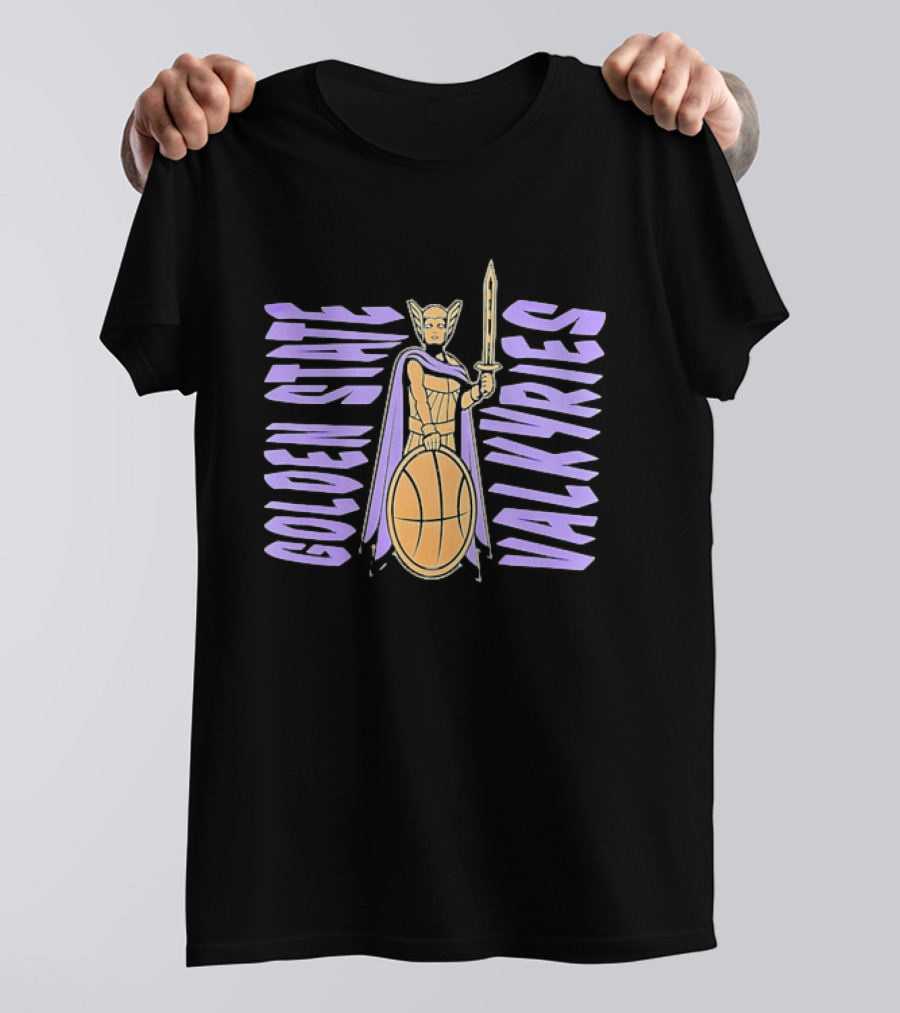 Golden State Valkyries Basketball WNBA Warrior Shield Sword T-Shirt