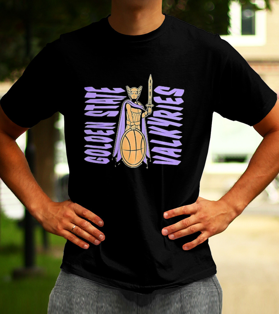 Golden State Valkyries Basketball WNBA Warrior Shield Sword T-Shirt